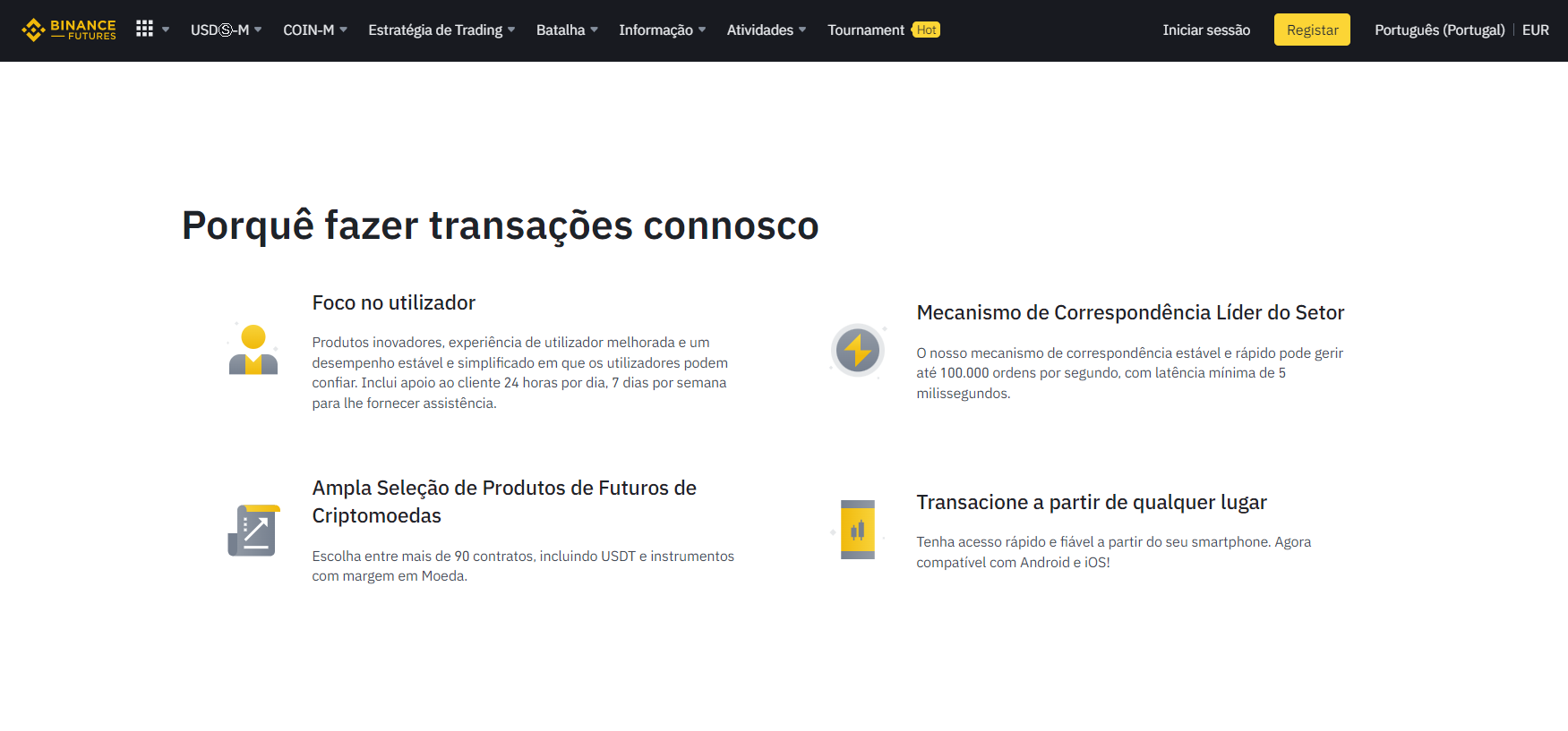 Por que negociar na Binance? Por que negociar na Binance?