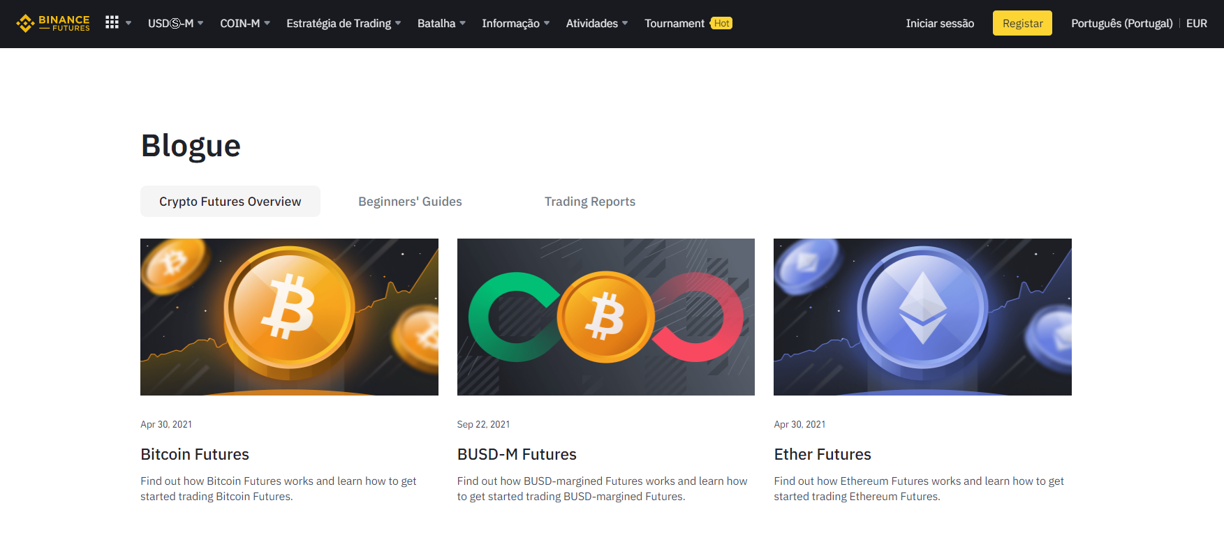 Lista de derivativos da Binance Lista de derivativos da Binance