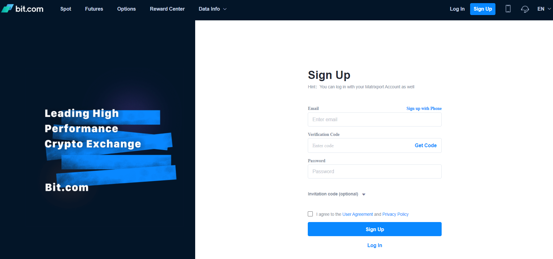 Registro na plataforma de negociação de derivativos de criptomoedas Bit.com Registro na plataforma de negociação de derivativos de criptomoedas Bit.com