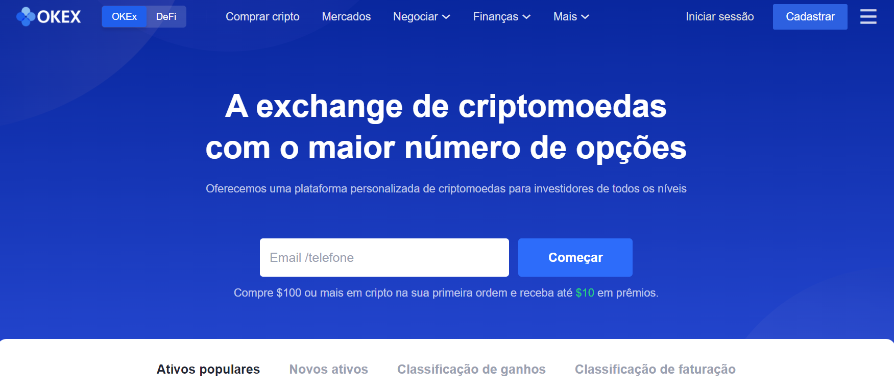 A plataforma de negociação OKEx tem muitas opções A plataforma de negociação OKEx tem muitas opções