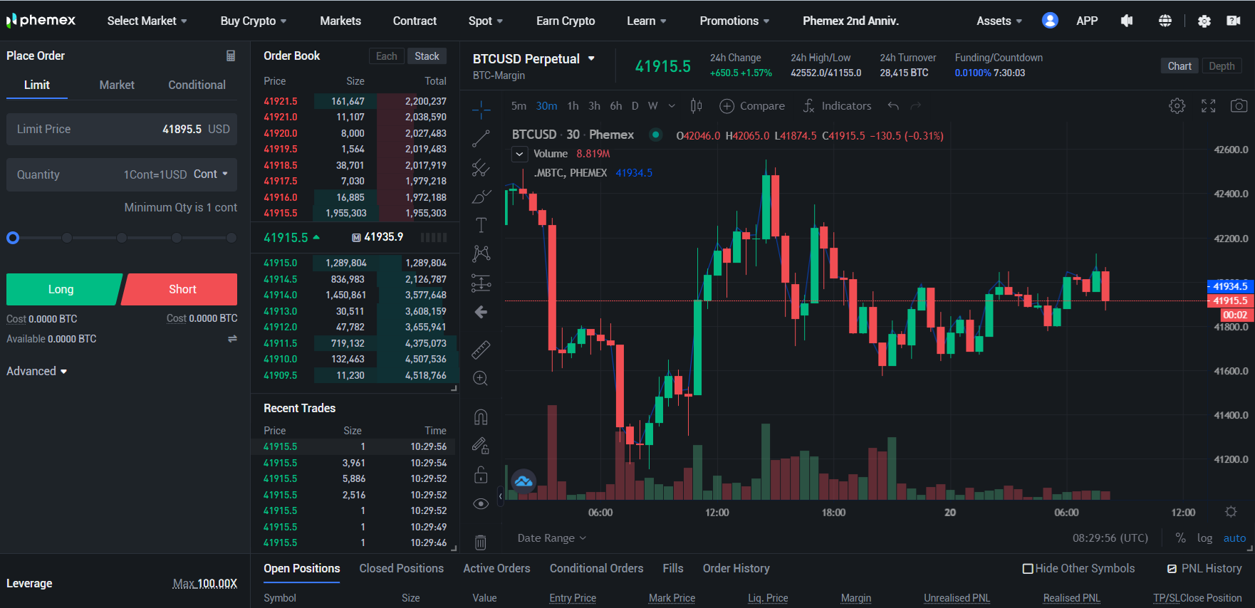 Sala de negociação da plataforma de criptomoedas Phemex Sala de negociação da plataforma de criptomoedas Phemex
