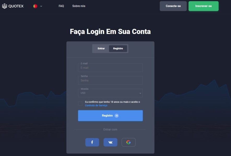 Cadastrando uma conta na plataforma Cadastrando uma conta na plataforma