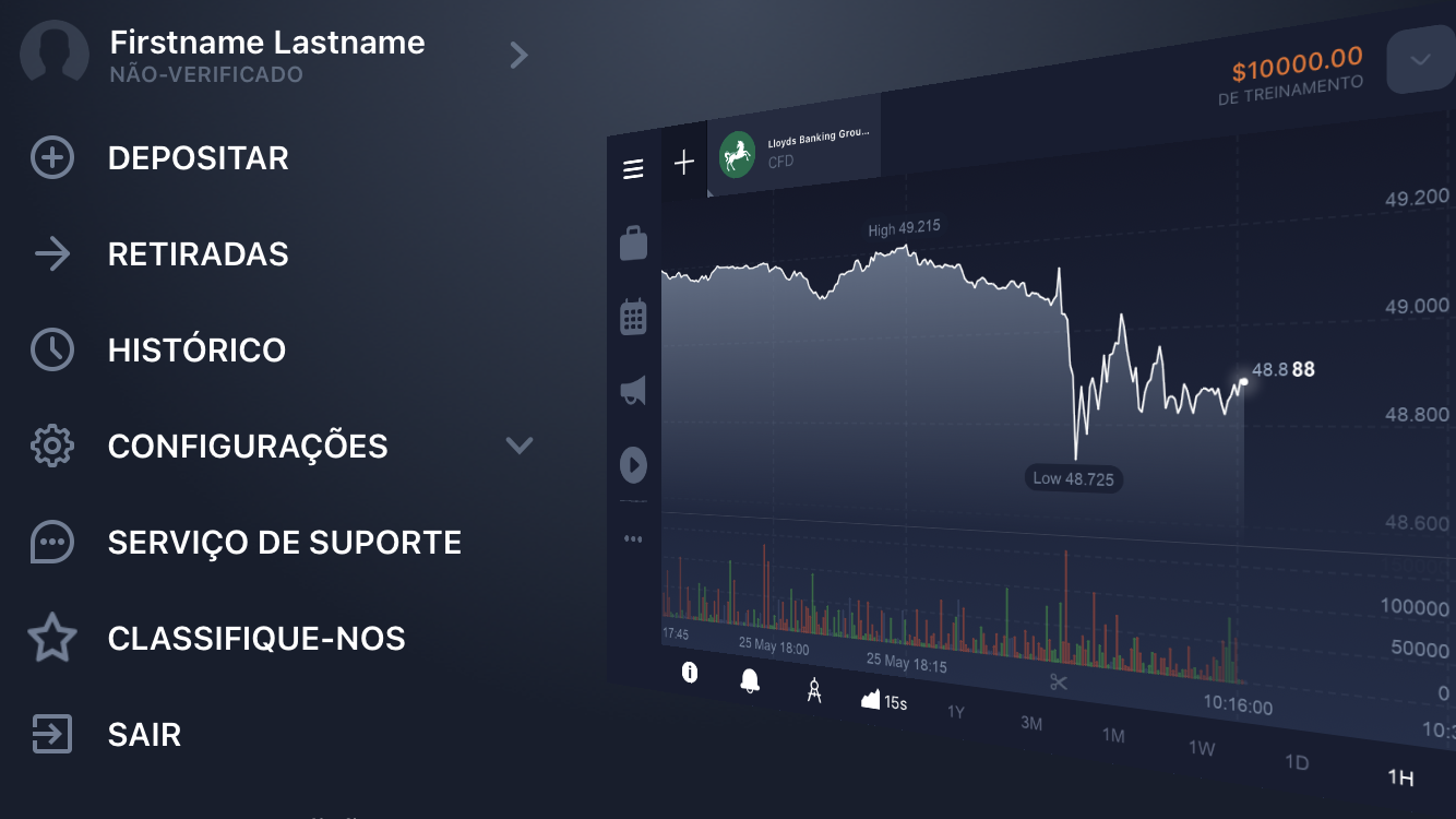 Definiçoes de aplicativo móvel IQ Option Definiçoes de aplicativo móvel IQ Option