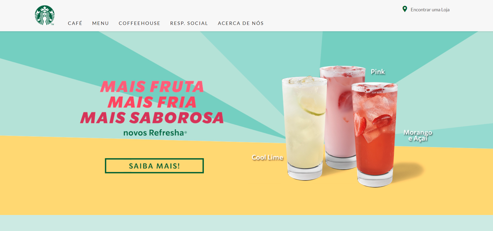 Site oficial da Starbucks Site oficial da Starbucks
