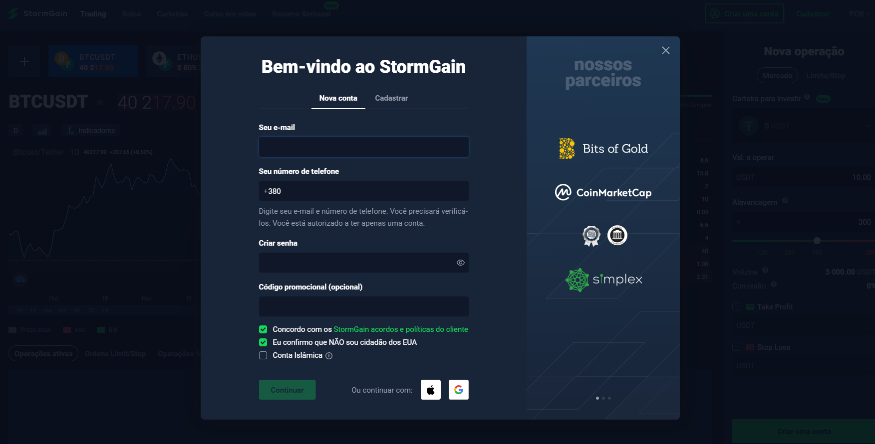 Página de registro Página de registro